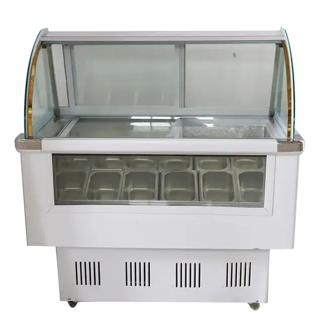 12 Pan Hard Ice Cream Refrigerator Gelato Showcase Cabinet210041