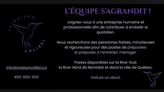 Préposé (e) à l’entretien ménager