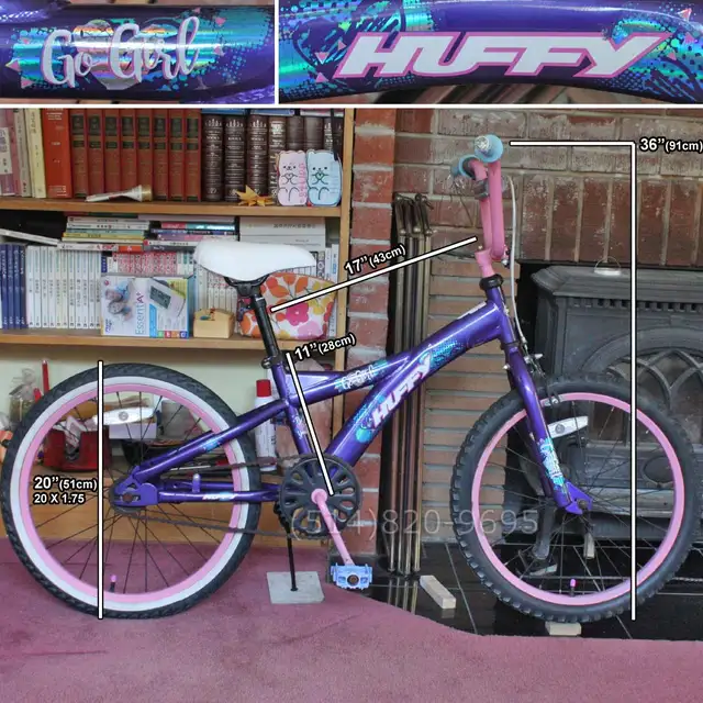 Vélo enfant 20' fille Huffy avec freins à main CERTIFIÉE 100%