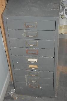 Metal 9 Drawer Parts Cabinet Loaded with all Sorts of Parts!