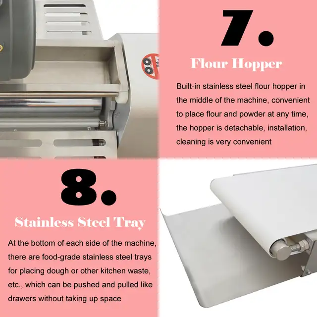 Promotion Dough Sheeter Countertop Pasta Roller Machine 056046 - Photo 8