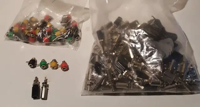 Binding Posts and Female Jacks, (well over 100 pieces)