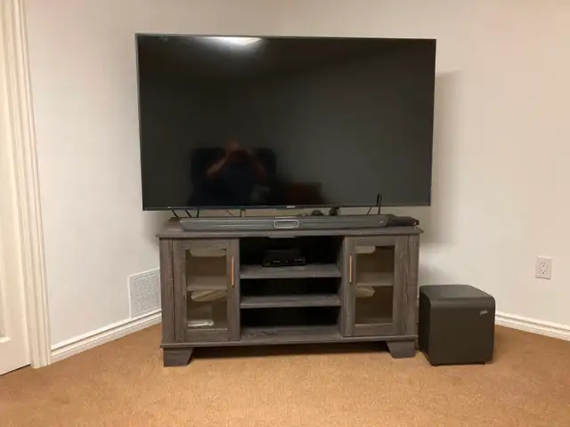 SONY BRAVIA 65' SMART TV WITH CABINET & SOUND BAR