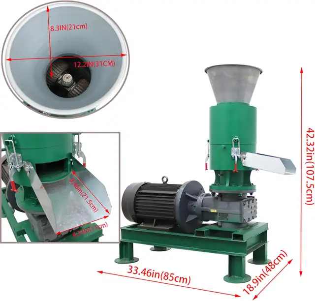 8mm Wood Pellet Machine Sawdust /Stalks Pellet Mill 239844 - Photo 7