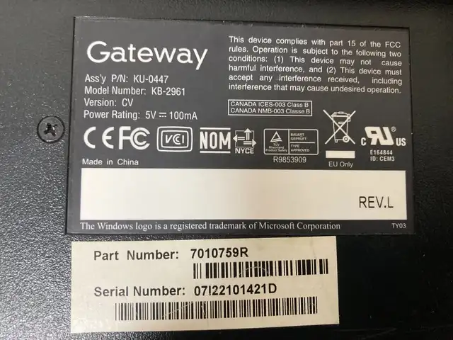 Gateway KB-2961 Keyboard - Photo 2