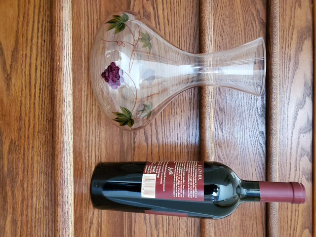 DÉCANTEUR EN VERRE NEUF POUR VIN ROUGE SUPPORT EN MÉTAL: $20.00 - Photo 3
