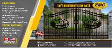Driveway Wrought Iron Gate 16FT – Deer Art