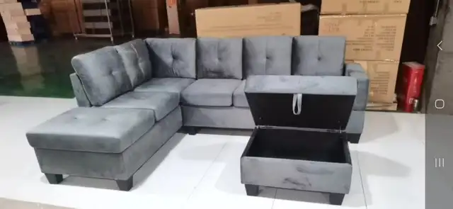 3pc L Shape Sectional Velvet Fabric $599. - Photo 2