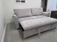 Grey Fabric Sofa Bed with Storage in Arms for only $699. - Photo 2