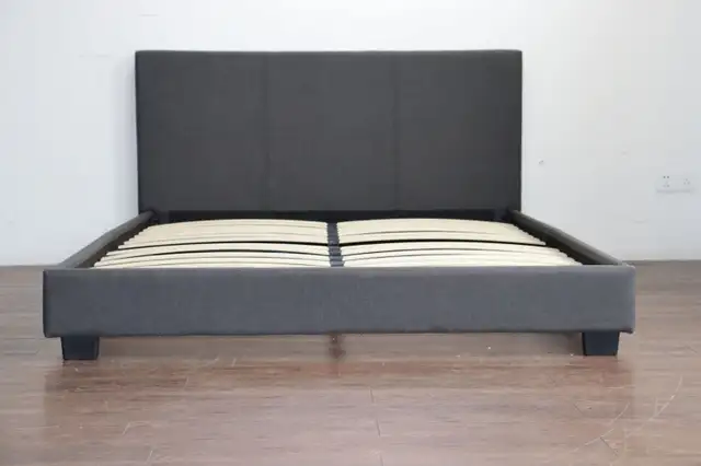 Queen Leather platform bed for $179. - Photo 2