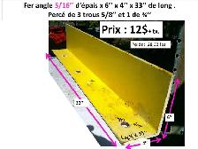 fer angle 5/16'' et 3/8'' d'épais dimensions et prix sur photos