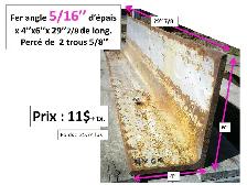 fer angle 5/16'' et 3/8'' d'épais dimensions et prix sur photos - Photo 2