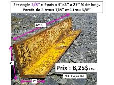 fer angle 5/16'' et 3/8'' d'épais dimensions et prix sur photos - Photo 5