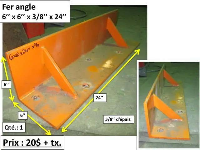 fer angle 5/16'' et 3/8'' d'épais dimensions et prix sur photos - Photo 9