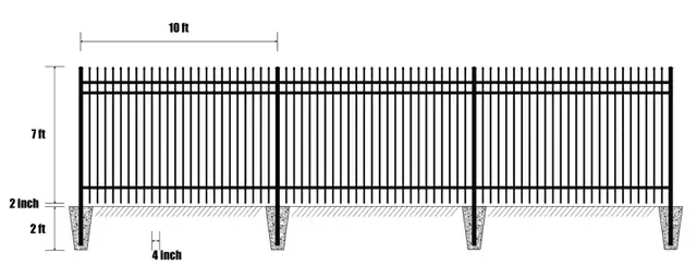 240FT Steel Fencing – 24 Panels, 10’x7’