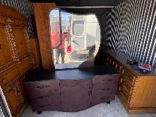 Free delivery used Curved Dresser with Mirror - Photo 2