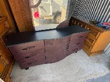 Free delivery used Curved Dresser with Mirror - Photo 4