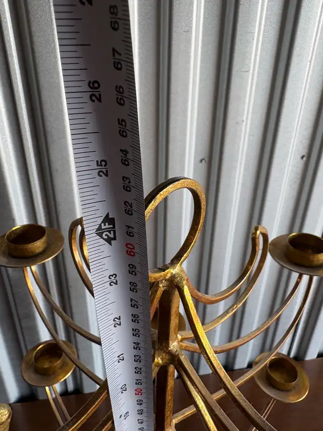Free delivery used antique Gold Metal Candelabra - Photo 7