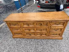 Free delivery used Solid Wood Dresser with 9 Drawers