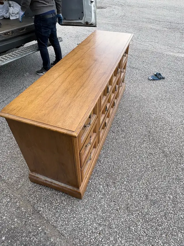 Free delivery used Solid Wood Dresser with 9 Drawers - Photo 2