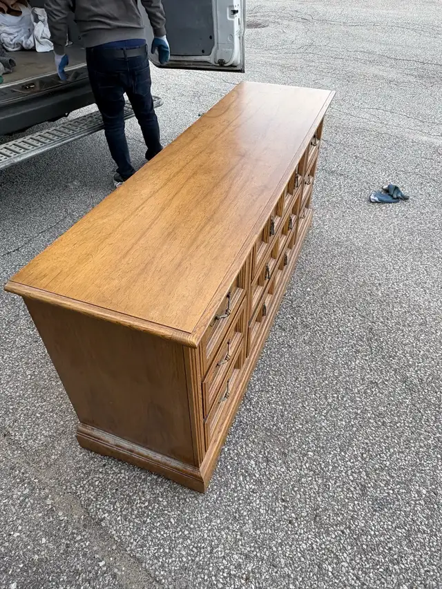 Free delivery used Solid Wood Dresser with 9 Drawers - Photo 5