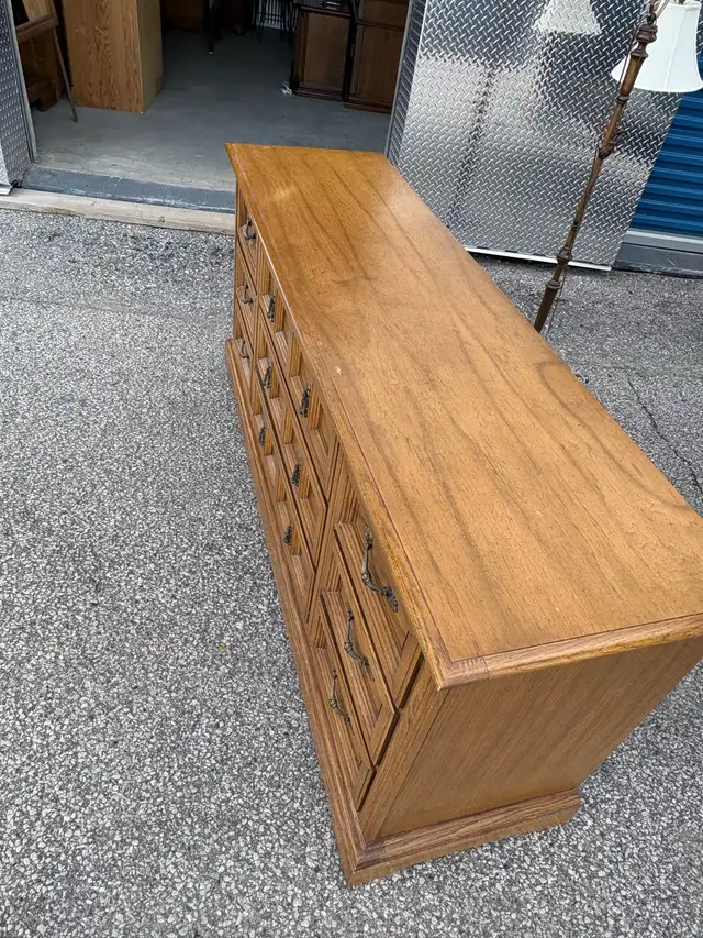 Free delivery used Solid Wood Dresser with 9 Drawers - Photo 8