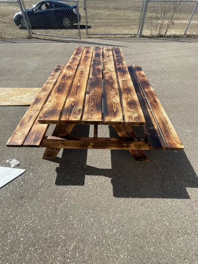 Burned and waterproofedPicnic Table