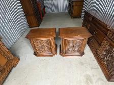 Free delivery used Vintage Wood Side Tables - Set of 2 - Photo 2