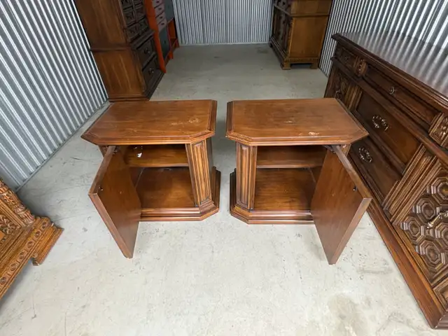 Free delivery used Vintage Wood Side Tables - Set of 2 - Photo 6