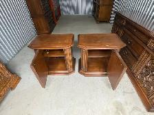 Free delivery used Vintage Wood Side Tables - Set of 2 - Photo 6