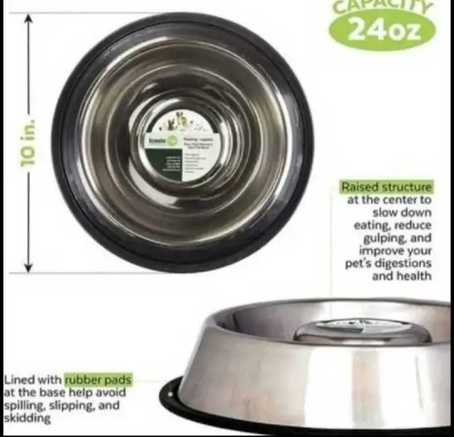 GAMELLE EN ACIER INOXYDABLE À ALIMENTATION OU EAU LENTE.$20. - Photo 2