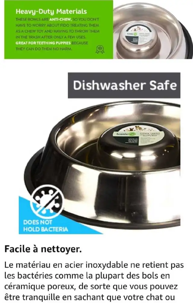 GAMELLE EN ACIER INOXYDABLE À ALIMENTATION OU EAU LENTE.$20. - Photo 8