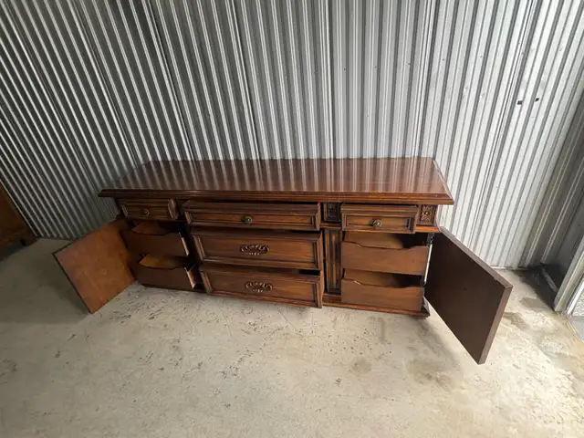 Free delivery used Vintage Wood Dresser with Ornate Carvings - Photo 5