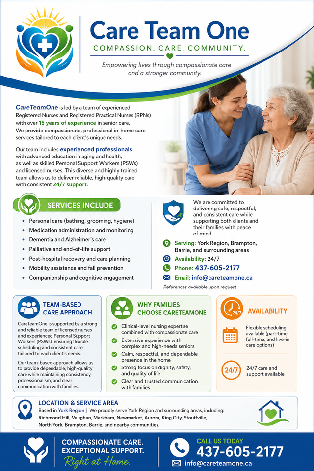 CareTeamOne - Private Home Care Support | Reliable and Caring