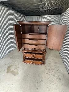 Free delivery used Vintage Wood Armoire Dresser - Photo 7