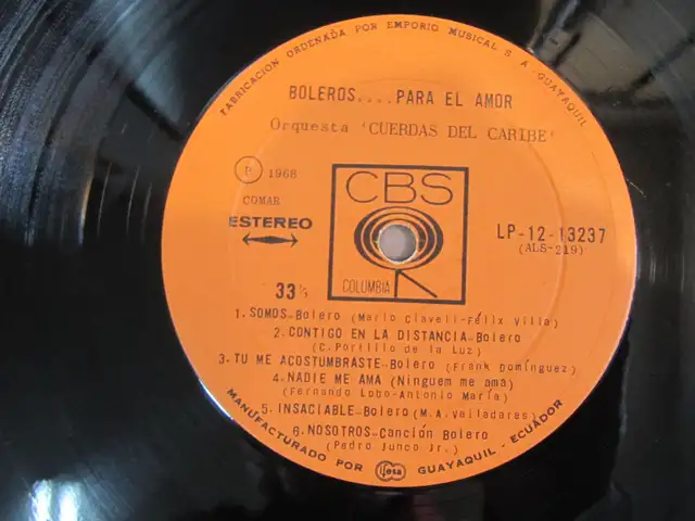 Boleros Para El Amor Orquesta Cuerdas Del Caribe Vinyl LP Ci1968 - Photo 4