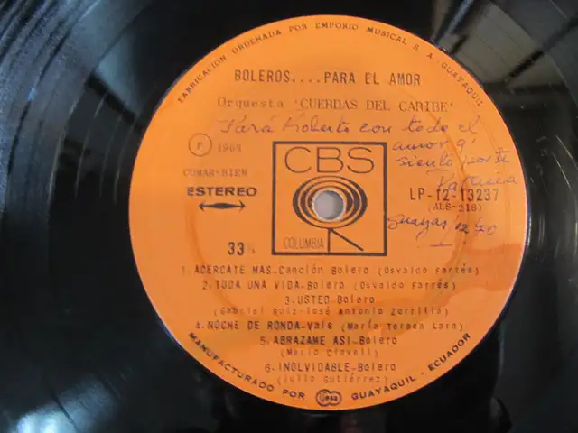 Boleros Para El Amor Orquesta Cuerdas Del Caribe Vinyl LP Ci1968 - Photo 7