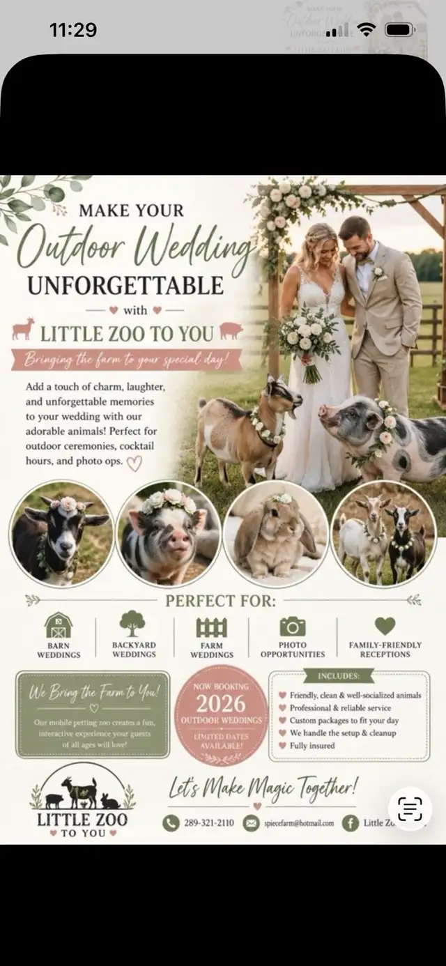 unique outdoor wedding?!- Little zoo to you!