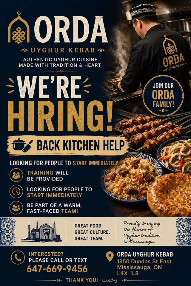 Hiring workers for back kitchen work