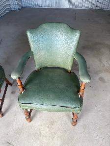 Free delivery used Green Leather Armchairs (Set of 2) - Photo 6
