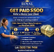 Refer a Home Care Client (or Switch) and get $500