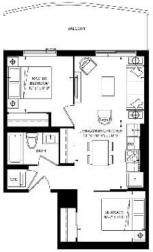2 beds 1 bathroom - Rental