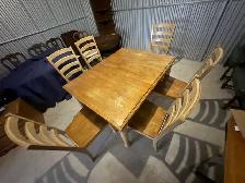 Free delivery used Wooden Dining Table with 6 Chairs - Photo 2