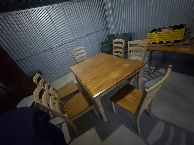 Free delivery used Wooden Dining Table with 6 Chairs - Photo 7