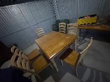 Free delivery used Wooden Dining Table with 6 Chairs - Photo 8
