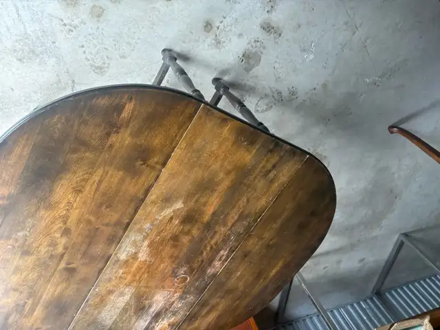 Free delivery used antique Drop Leaf Dining Table - Photo 5