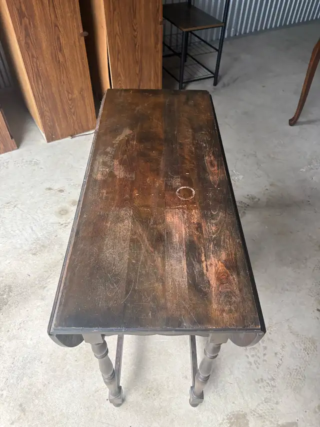 Free delivery used antique Drop Leaf Dining Table - Photo 7