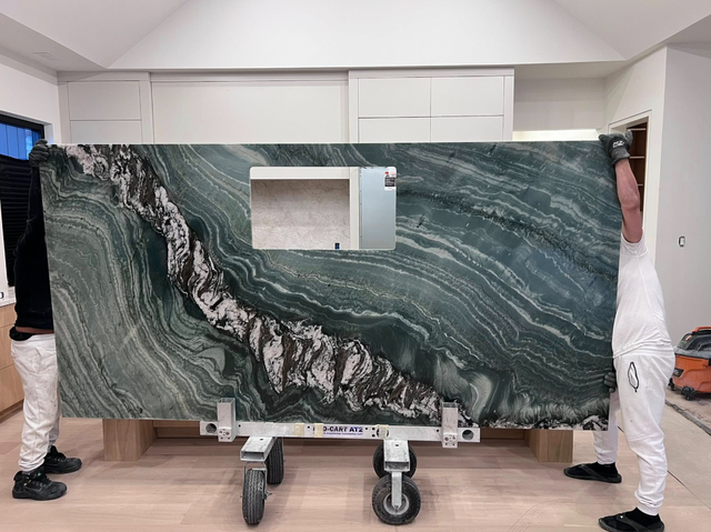 Apsara Beautiful Green Quartz Countertop with Beautiful Veins - Photo 4