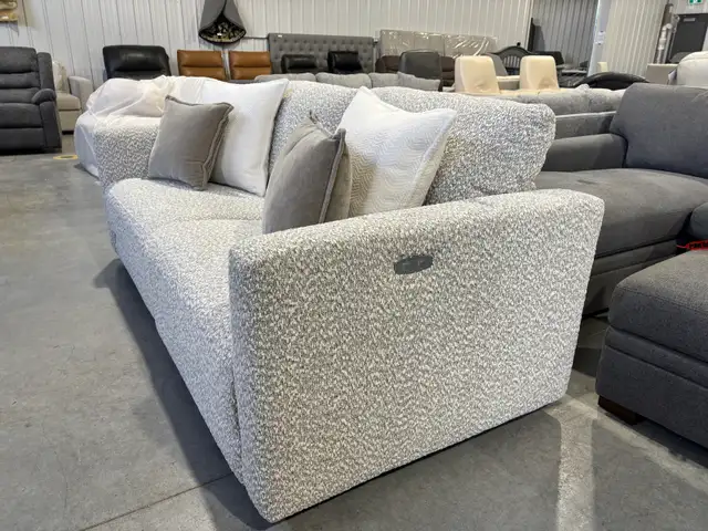 Bouclé fabric power reclining sofa - Photo 2