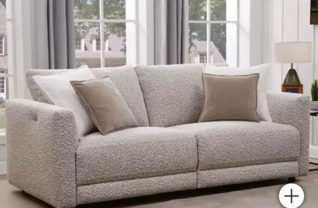 Bouclé fabric power reclining sofa - Photo 5